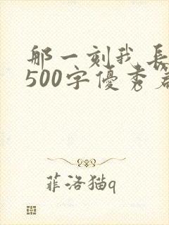 那一刻我长大了500字优秀篇