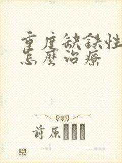 重度缺铁性贫血怎么治疗