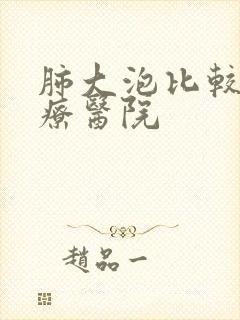 肺大泡比较好治疗医院