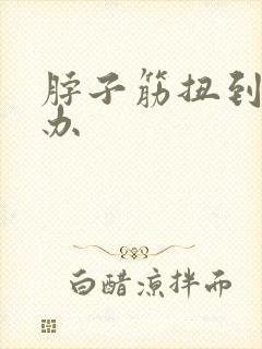 脖子筋扭到怎么办