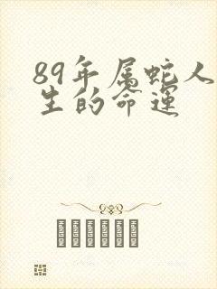 89年属蛇人一生的命运