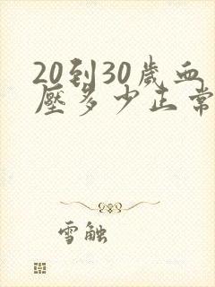 20到30岁血压多少正常范围内呢
