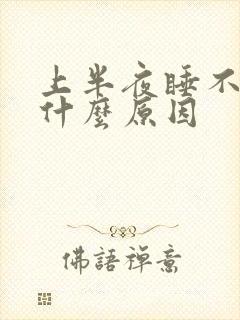 上半夜睡不着是什么原因