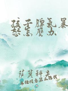 孩子脾气暴躁易怒怎么办