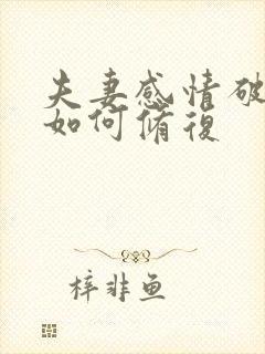 夫妻感情破裂该如何修复