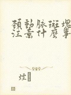 颈动脉斑块需要注意什么事项