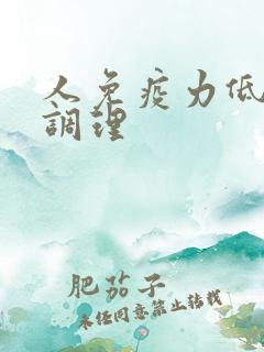 人免疫力低怎么调理