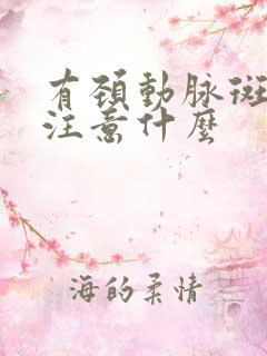 有颈动脉斑块要注意什么