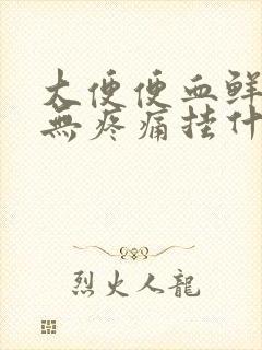 大便便血鲜红色无疼痛挂什么科