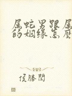 属蛇男跟属猴女的姻缘怎么样