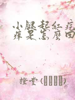 小腿起红疙瘩很痒是怎么回事