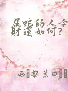 属蛇的人今天的财运如何?