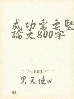 成功需要坚持议论文800字