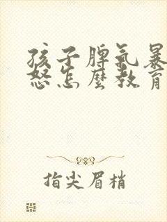 孩子脾气暴躁易怒怎么教育