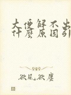 大便解不出来是什么原因引起的