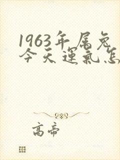 1963年属兔今天运气怎么样