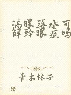 滴眼药水可以缓解干眼症吗