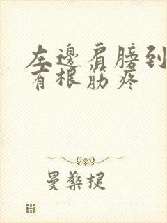 左边肩膀到脖子有根筋疼