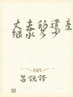 丈夫的遗产妻子继承多少