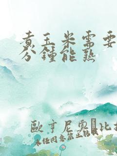 煮玉米需要多少分钟能熟