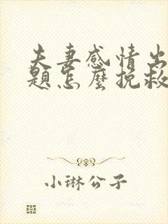 夫妻感情出现问题怎么挽救