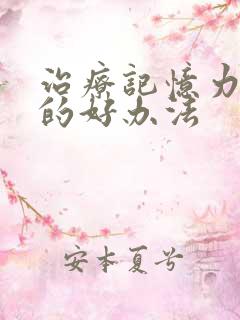 治疗记忆力减退的好办法