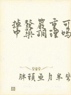 掉发严重可以用中药调理吗