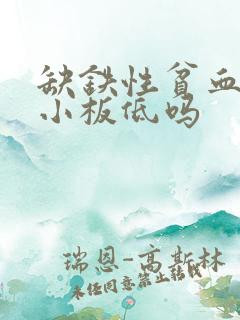 缺铁性贫血会血小板低吗