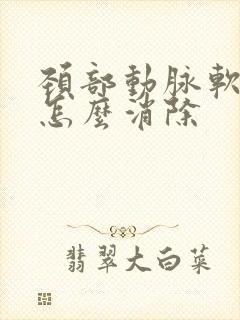 颈部动脉软斑块怎么消除