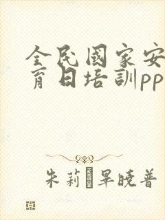 全民国家安全教育日培训ppt