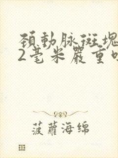 颈动脉斑块厚度2毫米严重吗