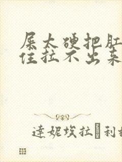 屎太硬把肛门堵住拉不出来怎么办