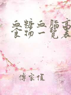 血糖血脂高忌口食物一览表