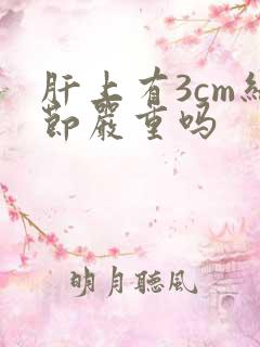 肝上有3cm结节严重吗