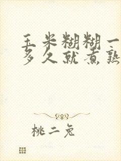 玉米糊糊一般煮多久就煮熟了