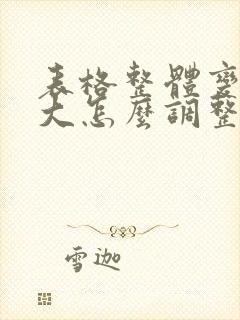 表格整体变宽变大怎么调整