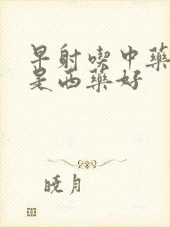 早射吃中药好还是西药好