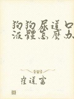 狗狗尿道口脓状液体怎么办