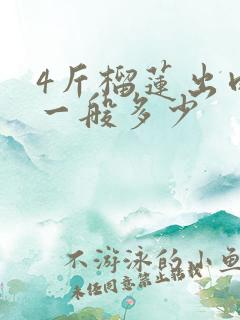 4斤榴莲出肉率一般多少