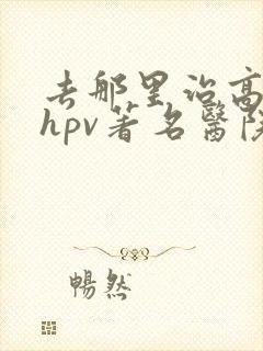 去那里治高危型hpv著名医院