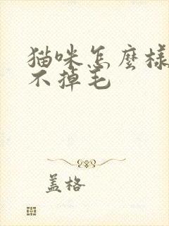 猫咪怎么样才能不掉毛