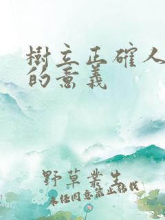 树立正确人生观的意义