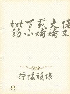 txt下载大佬的小娇娇又崩人设了