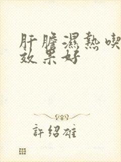 肝胆湿热吃啥药效果好