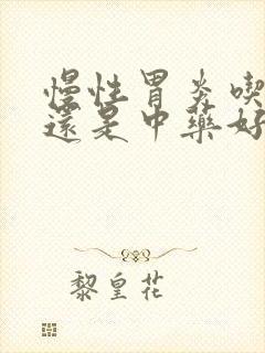 慢性胃炎吃西药还是中药好