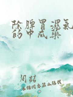 除脾胃湿气最好的中成药