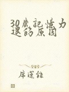 30岁记忆力减退的原因