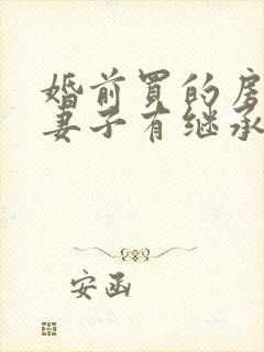 婚前买的房死后妻子有继承权吗