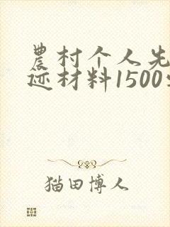 农村个人先进事迹材料1500字