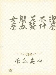 女朋友不理我怎么办发什么消息好